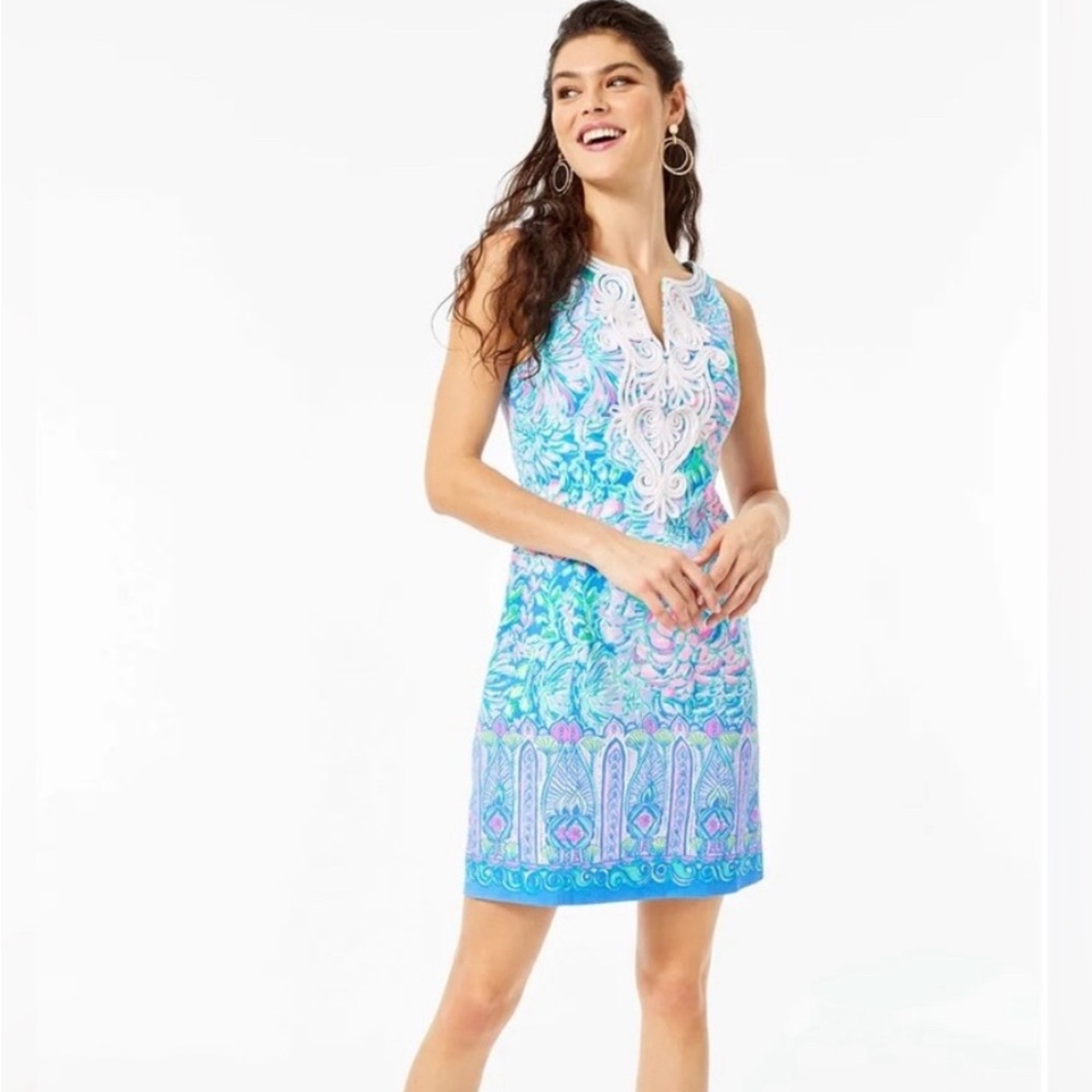 Lilly Pulitzer Gabby Stretch Shift Dress Multi In Full Bloom NWT